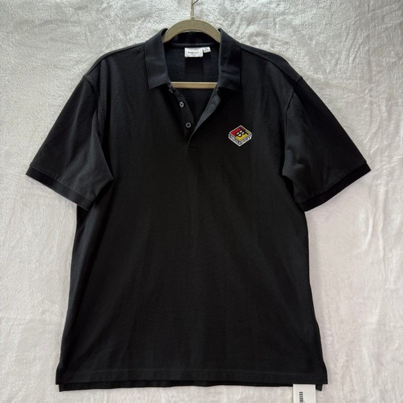 Burberry Other - Burberry London England Mens XXL Black Cotton Pique Polo Shirt Logo Patch Italy